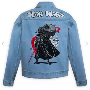 Disney‎ Darth Vader Stormtroopers Star Wars Size XL 90s Style Denim Jacket Rare